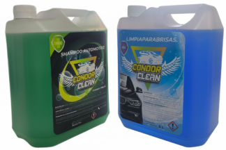 Combo Shampoo Automotriz Premium + Limpia Parabrisas Condor Clean 5L c/u